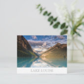 Canada - briefkaart van het Louise-meer met tekst (Staand voorkant)