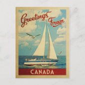 Canada Briefkaart Zeilboot Vintage Travel (Voorkant)