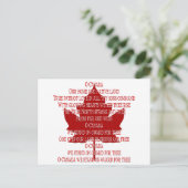 Canada Briefkaarten Canada Anthem Souvenir Briefka (Staand voorkant)
