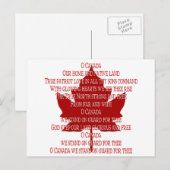 Canada Briefkaarten Canada Anthem Souvenir Briefka (Voorkant / Achterkant)