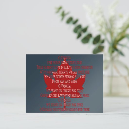 Canada Briefkaarten Canada Anthem Souvenir Briefka (Staand voorkant)