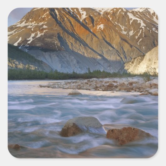 Canada, British Columbia, Alsek River Valley. Vierkante Sticker (Voorkant)