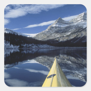 Canada, British Columbia, Banff. Kayak boeg aan Vierkante Sticker