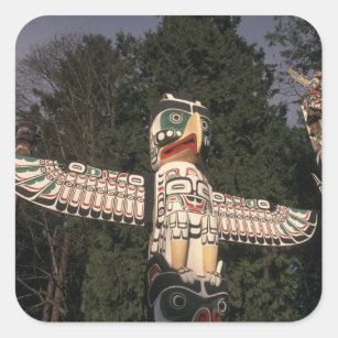 Canada, British Columbia, Vancouver.  Native Vierkante Sticker