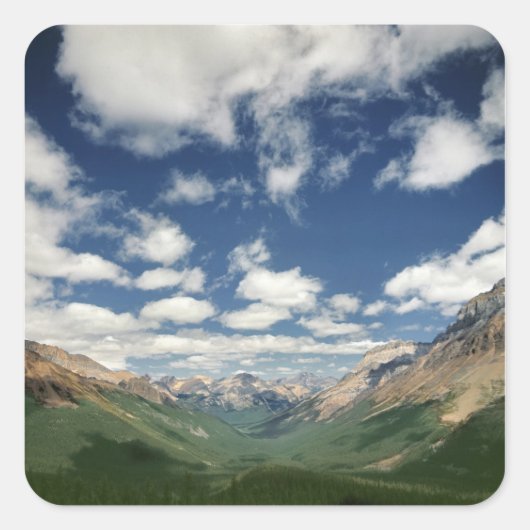 Canada, British Columbia, Yoho NP. Witte wolken Vierkante Sticker (Voorkant)