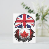 Canada British UK Tree Roots Flag Briefkaart (Staand voorkant)