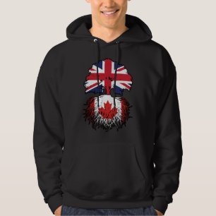 Canada British UK Tree Roots Flag Hoodie