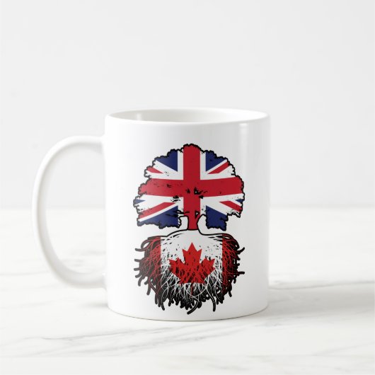Canada British UK Tree Roots Flag Koffiemok (Links)