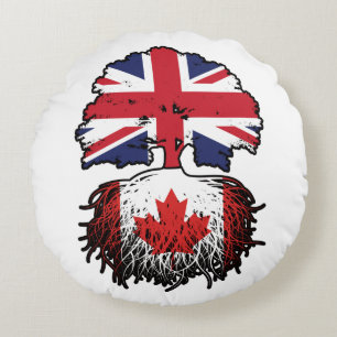 Canada British UK Tree Roots Flag Rond Kussen
