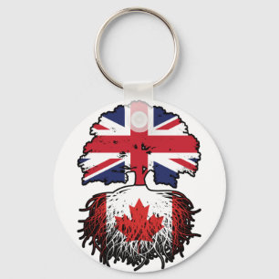 Canada British UK Tree Roots Flag Sleutelhanger