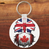 Canada British UK Tree Roots Flag Sleutelhanger (Voorkant)