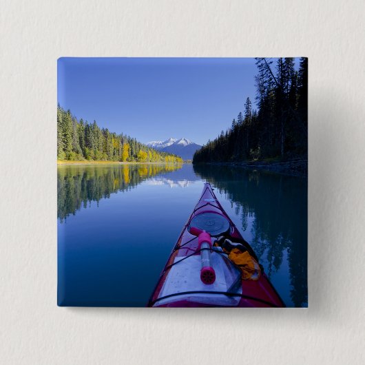 Canada, Brits-Columbia, Bowron Lakes Vierkante Button 5,1 Cm (Voorkant)
