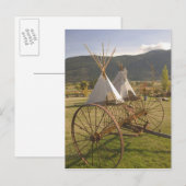 CANADA, Brits-Columbia, Enderby. Tepees & Briefkaart (Voorkant / Achterkant)