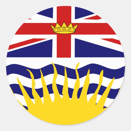 Canada Brits-Columbia Hoogwaardige vlag Ronde Sticker (Voorkant)