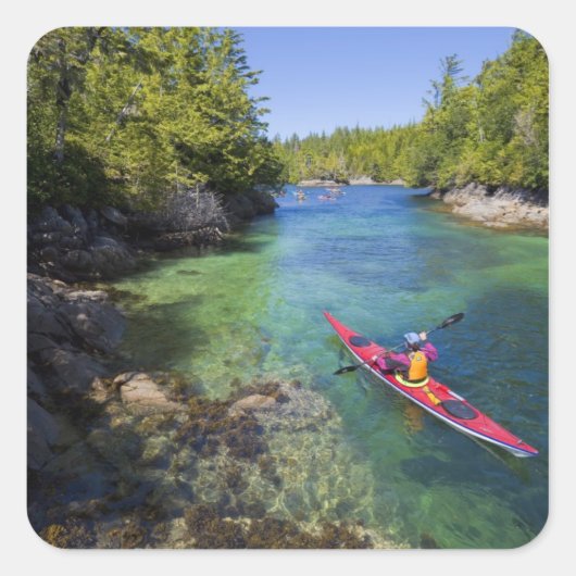 Canada, Brits-Columbia, Vancouver eiland. Zee Vierkante Sticker (Voorkant)