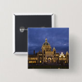 CANADA, Brits-Columbia, Victoria. Avond Vierkante Button 5,1 Cm (Voorkant /achterkant)