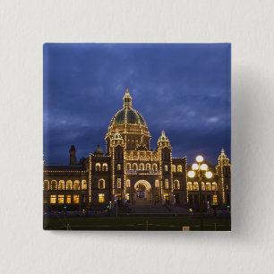 CANADA, Brits-Columbia, Victoria. Avond Vierkante Button 5,1 Cm