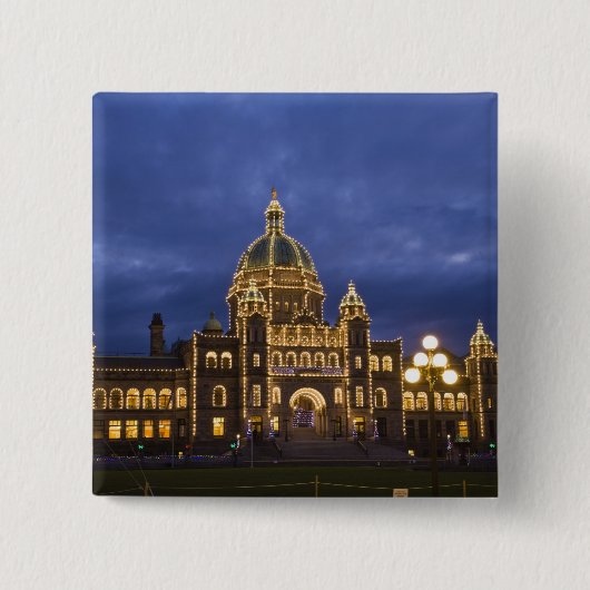 CANADA, Brits-Columbia, Victoria. Avond Vierkante Button 5,1 Cm (Voorkant)