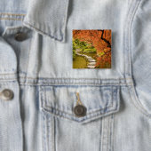 CANADA, Brits-Columbia, Victoria. Herfst Vierkante Button 5,1 Cm (In situ)