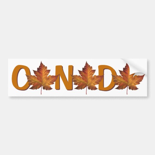 Canada Bumpersticker Autumn Gold Maple Leaf (Voorkant)