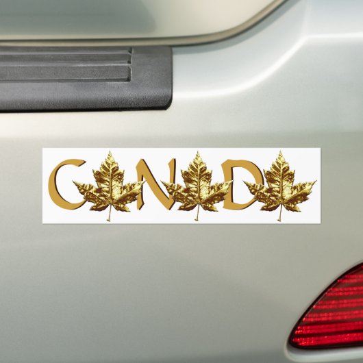 Canada Bumpersticker Gold Maple Leaf Sticker (Op auto)
