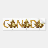 Canada Bumpersticker Gold Maple Leaf Sticker (Voorkant)