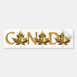 Canada Bumpersticker Gold Maple Leaf Sticker