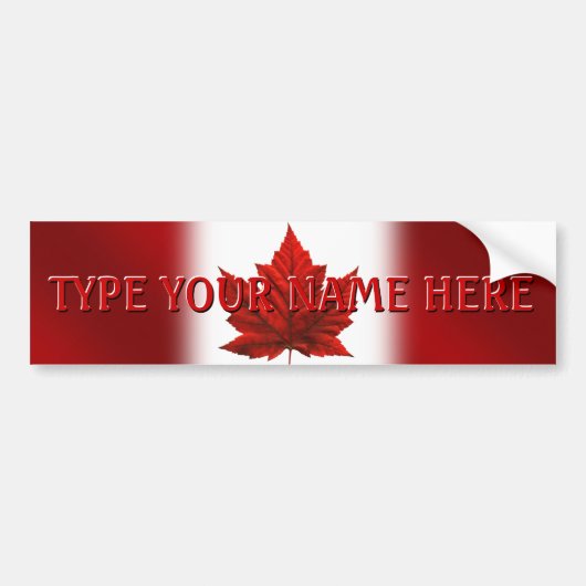 Canada Bumperstickers Gepersonaliseerd CN Flag Sti (Voorkant)