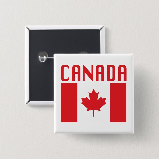 Canada-Button Vierkante Button 5,1 Cm (Voorkant /achterkant)