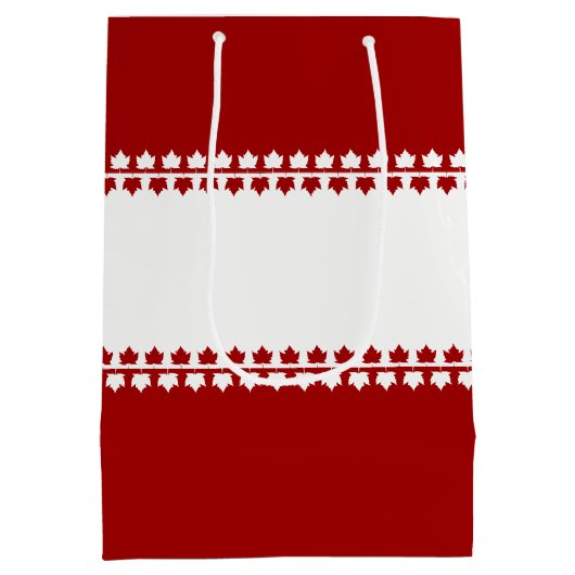 Canada Cadeaus Custom Canada Maple Leaf Gift Bag Medium Cadeauzakje (Achterkant)