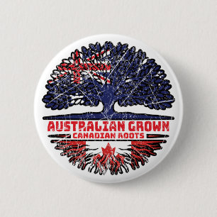 Canada Canada Australian Tree Roots Ronde Button 5,7 Cm