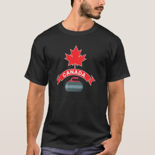 Canada Canadees Team Curling Rood Wit Winter Sport T-shirt