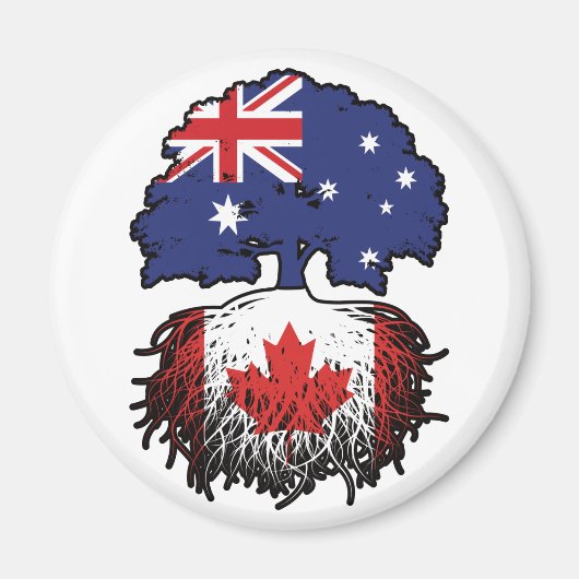 Canada Canadese Australian Australia Tree Roots Magneet (Voorkant)