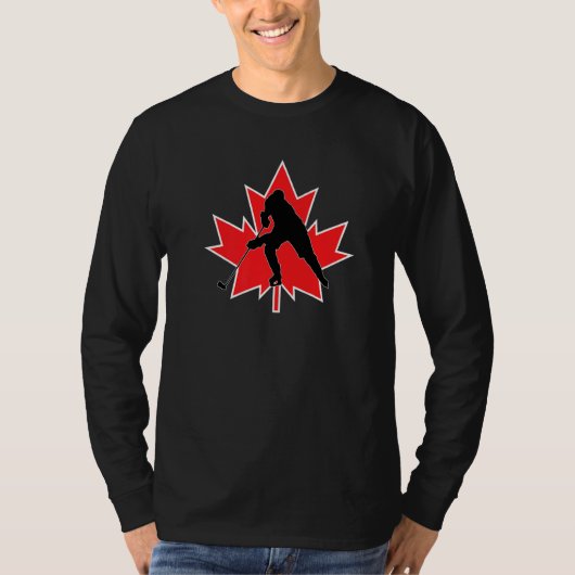 Canada Canadese Team Hockey Red White Winter Sport T-shirt (Voorkant)