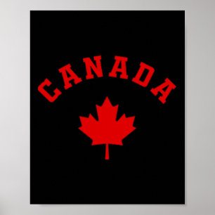 Canada Canadese Vlag Esdoornblad Logo Wandelen Ski Poster