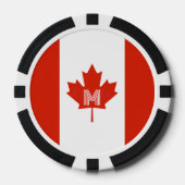 Canada Canadese vlag Maple Leaf Monogram Poker Chips (Voorkant)