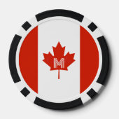 Canada Canadese vlag Maple Leaf Monogram Poker Chips (Achterkant)