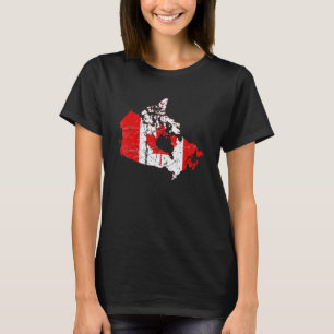 Canada Canadese vlag met Canada-kaart in nood T-shirt