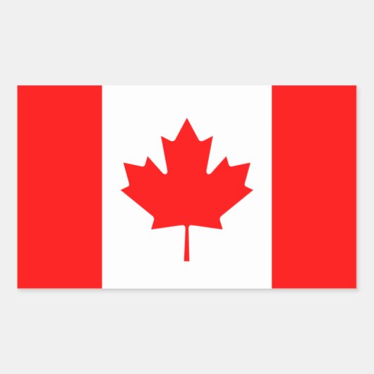 Canada/Canadese vlag Rechthoekige Sticker (Voorkant)