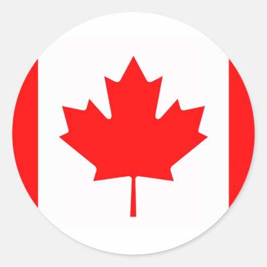 Canada - Canadese vlag Ronde Sticker (Voorkant)