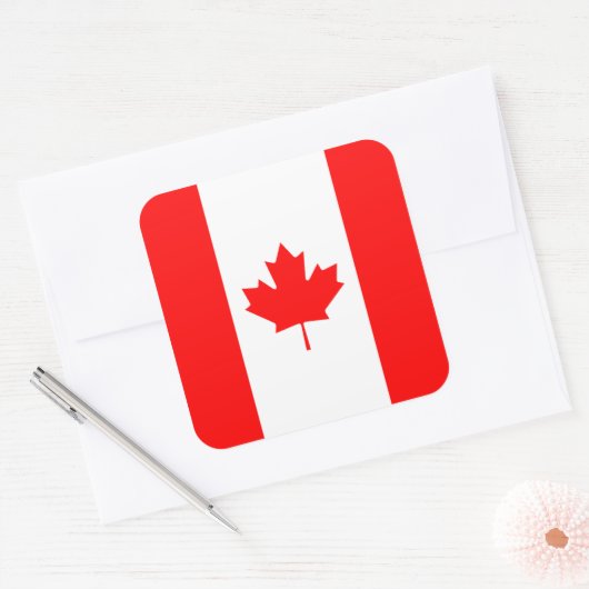 Canada/Canadese vlag Vierkante Sticker (Envelop)