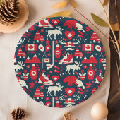 Canada Canadian KerstWinter Moose Pattern Papieren Bordje