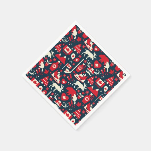 Canada Canadian KerstWinter Moose Pattern Servet (Hoek)