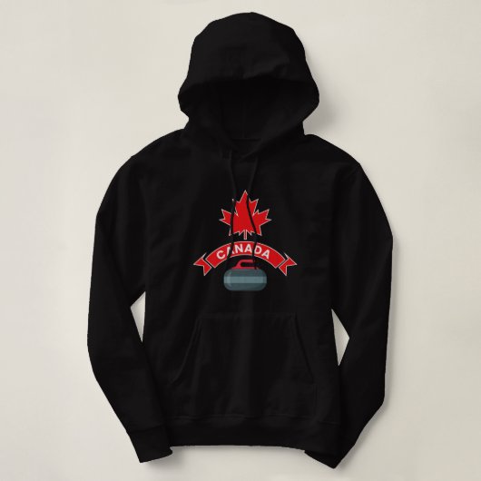 Canada Canadian Team Curling Red White Winter Spor Hoodie (Design voorkant)