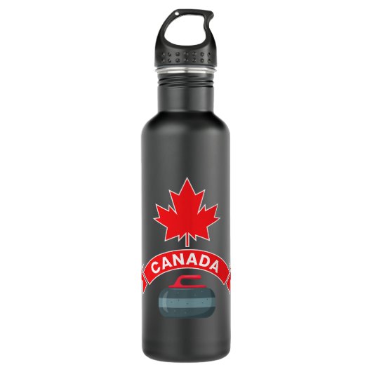 Canada Canadian Team Curling Red White Winter Spor Waterfles (Voorkant)