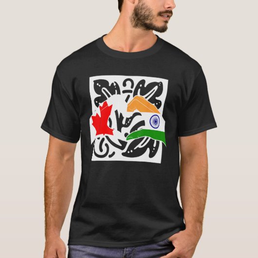Canada Canadians India Indian Mixed DNA Flag T-shirt (Voorkant)