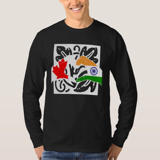Canada Canadians India Indian Mixed DNA Flag T-shirt (Voorkant)