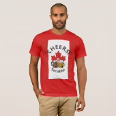 CANADA Cartoon 3 juicht 'sociaal!' T-shirt (Voorkant volledig)