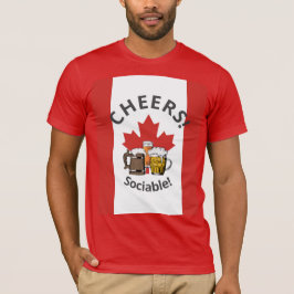 CANADA Cartoon 3 juicht 'sociaal!' T-shirt