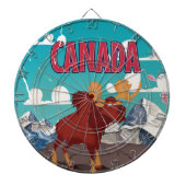 Canada Cartoon  Moose Poster Dartbord (Voorkant)